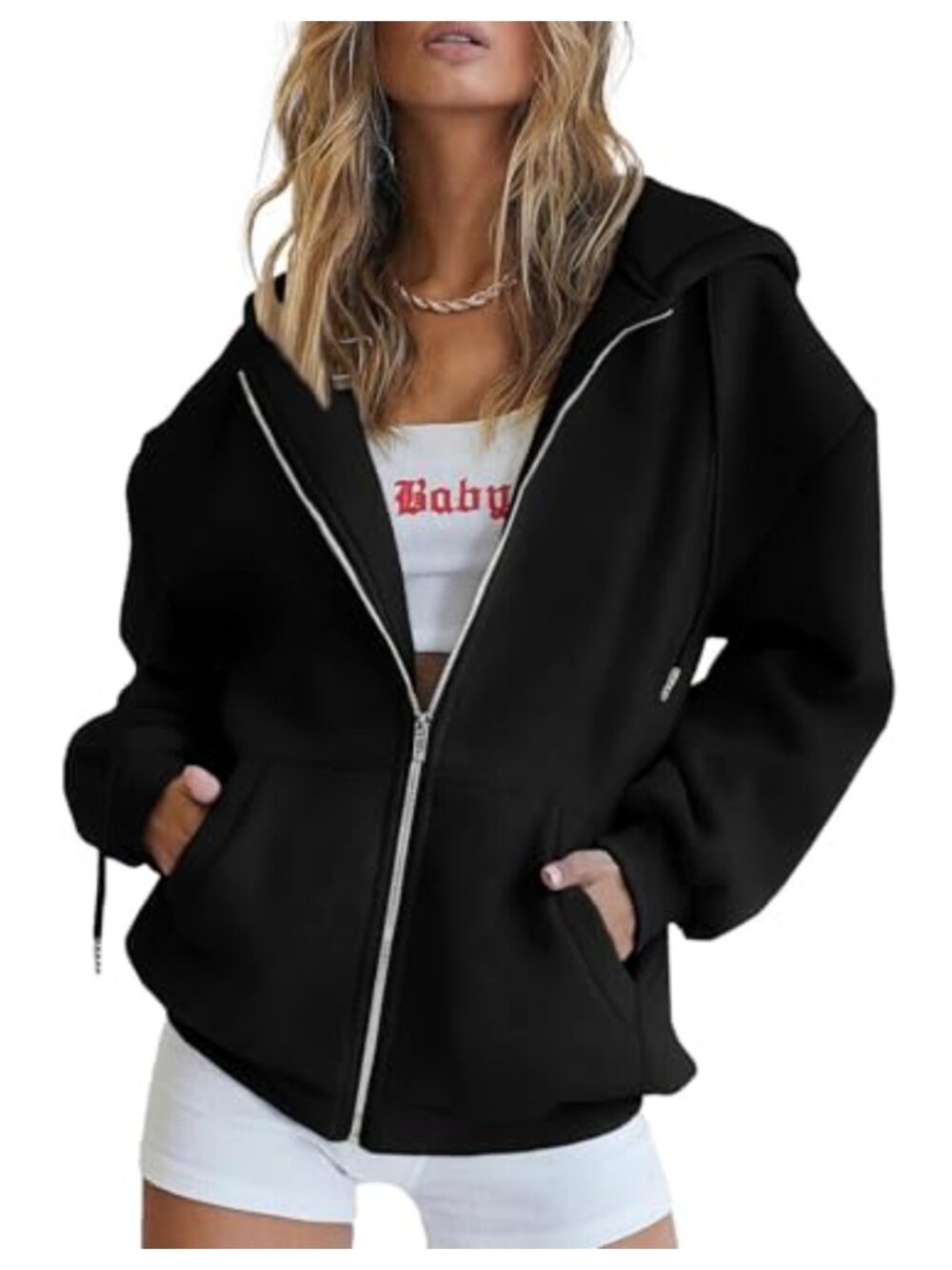 Women's Zip Up Hoodie Sweatshirt Fleece Lined Full Zip Pockets Fall Winter